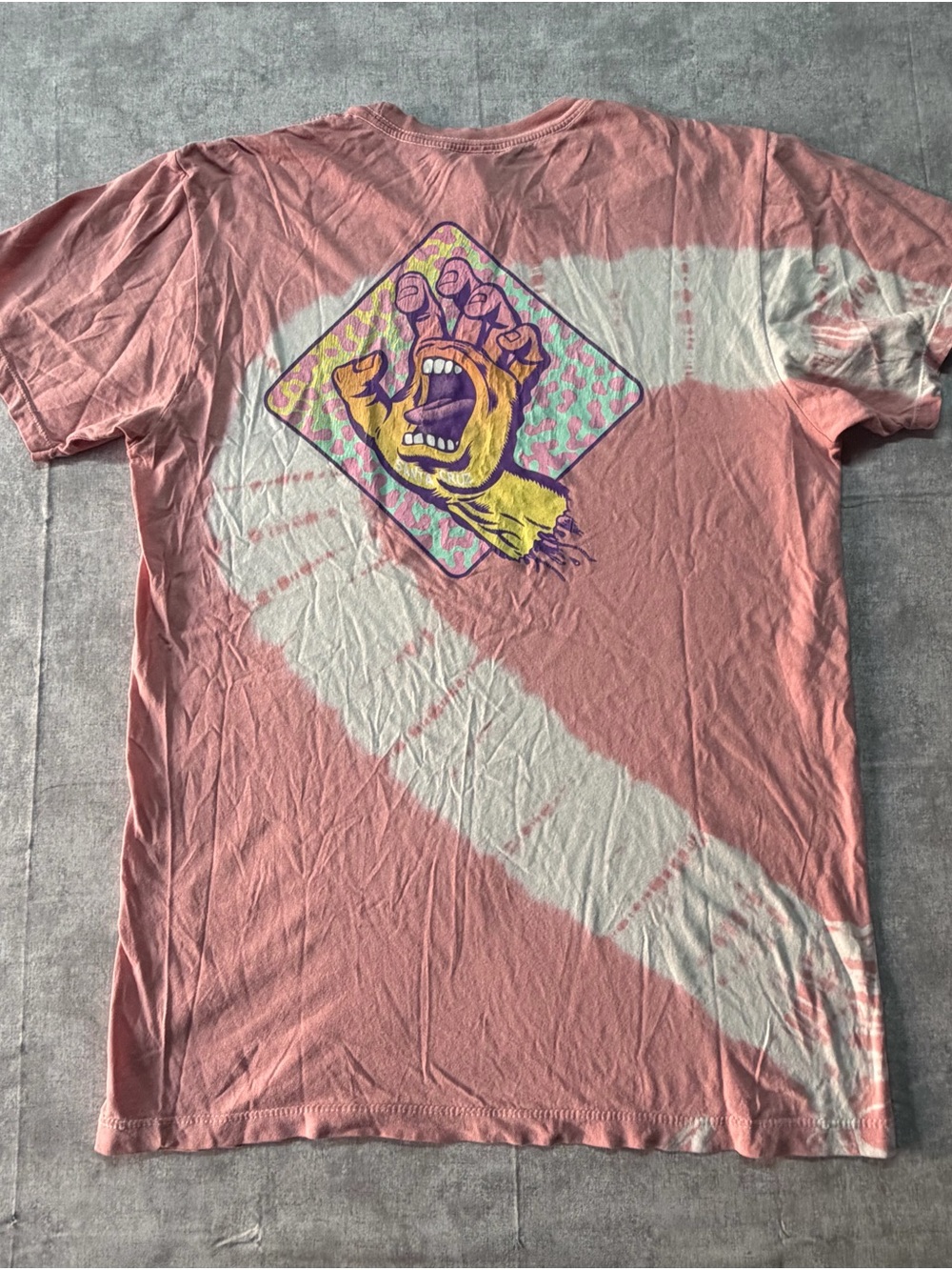 Santa Cruz Skateboards Screaming Hand T-Shirt Size Small Tie Dye